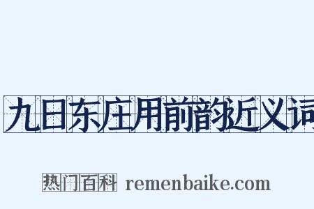 九日东庄用前韵近义词是什么意思的图片